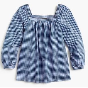 J. Crew Blue Gingham Blouse